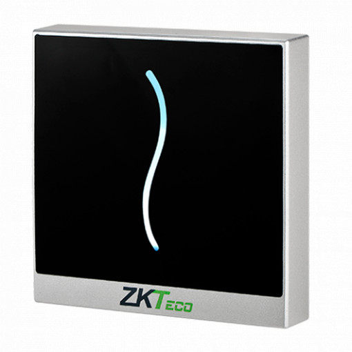 Leitor de acesso - Acesso por Cartão MF - Indicador LED e acústico - Wiegand 26/34 - Compatível com controladoras ZKTeco - Apto para exterior IP65