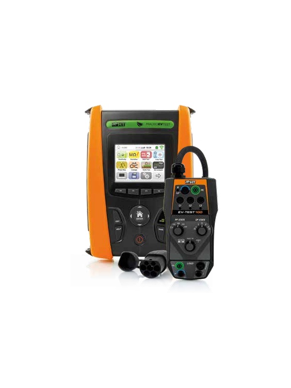 MACROEVTEST - HV5036EV - EQUIPAMENTO MULTIFUNCIONAL COM ECRÃ TÁCTIL PARA VERIFICAÇÃO DE SEGURANÇA EM INSTALAÇÕES ELÉTRICAS, ESTAÇÕES DE CARREGAMENTO EVSE MONOFÁSICAS E TRIFÁSICAS
