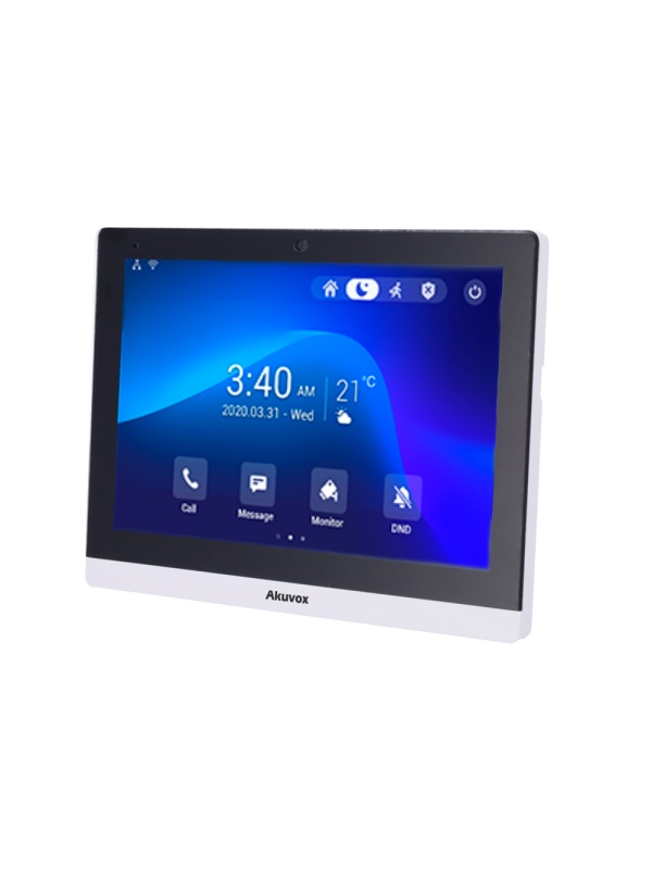 Monitor Android 9.0 para vídeo porteiro - Ecrã IPS de 10" - Áudio bidireccional Crystal Clear | Easy UI - TCP/IP, PoE, WiFi, Bluetooth, SIP padrão - Manutenção na nuvem | APPs de terceiros - Ligação através da Cloud | Câmara integrada