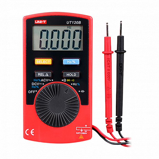 Multímetro digital de bolso - Auto alcance - Ecrã EBTN de até 4000 contas - Medição de tensão em DC e AC até 600V - Medição de resistência e temperatura - Buzzer para teste de continuidade : função NCV