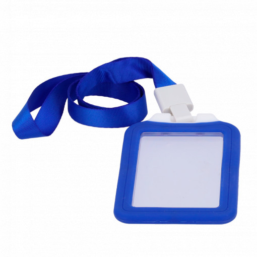 Porta-cartões - Disposição vertical - Película de proteção em plástico - Feito de silicone - Cor azul