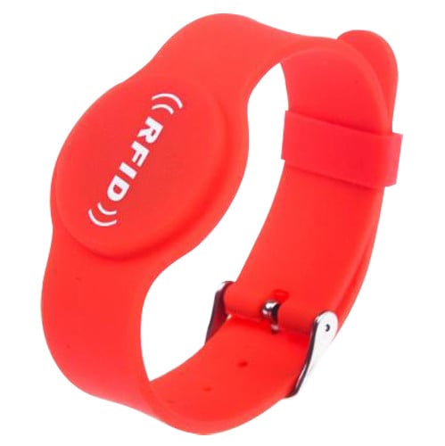 Proximity Bracelet - Radio Frequency ID - In Passive: Red Color - Low Frequency 125 KHz - Adjustable Belt - Maximum Safety