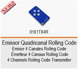 ROGER Comando/Emissor Quadricanal Rolling Code TX4R