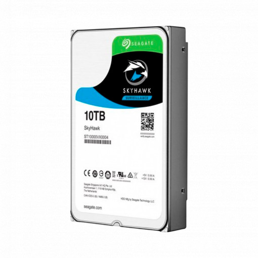 Seagate Skyhawk AI Hard Disk - Capacity 10 TB - SATA INTERPERFASE 6 GB/S - Up to 32 Artificial Intelligence Transmissions - Model ST10000Ve001 - Special for Network Videogravors (NVR)