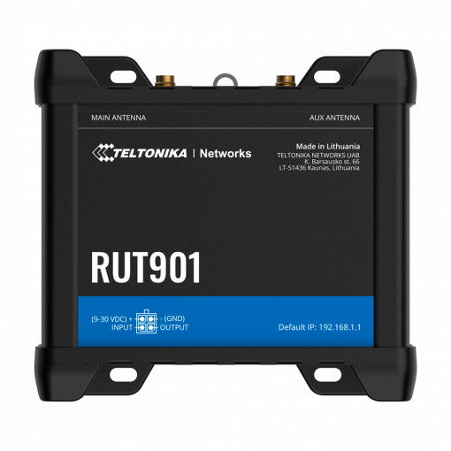 Teltonika Router 4G Industrial - 4 portas Ethernet RJ45 Fast Ethernet - Dual SIM 4G (LTE) Cat 4 até 150Mbps - 1x Entrada + 1x Saída digital - Wi-Fi 802.11b/g/n 2.4GHz -