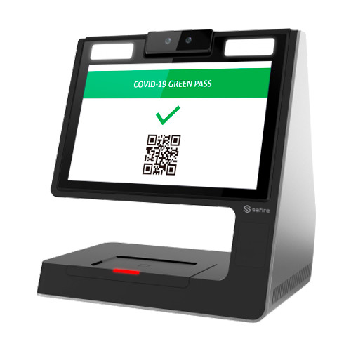 Terminal QR Scanner Covid Passe verde - Sistema Operativo Android - Câmara de 2 Mpx - Duplo visor LCD 10" - TCP/IP, USB e Wi-Fi - Saída de áudio