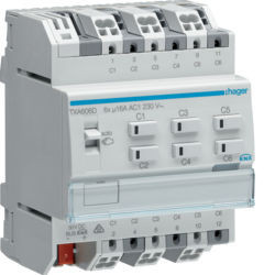 TXA606D - Actuador bin./est. 6 canais 16A Cap KNX HAGER EAN:3250616048843
