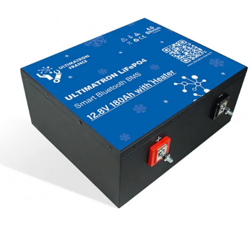 ULM-12-180H - Ultimatron 12.8V 180Ah LiFePO4 Smart BMS bateria de lítio com aquecimento Bluetooth