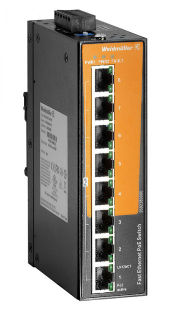 Weidmuller Switch IE-SW-EL08-8POE - 8 portas, sem gestão, Fast Ethernet, PoE 2682380000