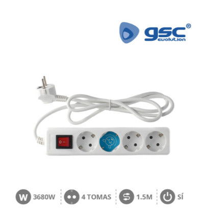 000000011 - 8436021940117Base múltipla 4T + Int. (3x1,5mm) 1,5M Branco