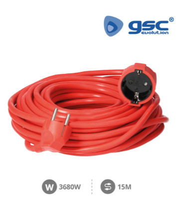000100053 - 8436021940537Extensão Sucko (3x1,5mm) 15M Vermelho