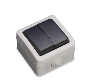 001200502 - 8436021945020 Interruptor duplo à prova d'água 10A IP54