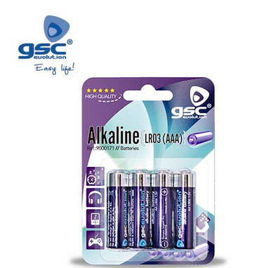009000171 - 8436039201712 Bateria alcalina GSC evolution LR-03 (AAA), Blister 4 Unidades.