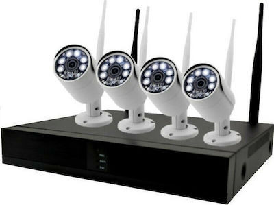 013900 Sistema CCTV Wi-Fi integrado CTC com 4 câmeras sem fio 013900