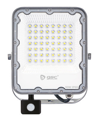 202610008 - 8433373057746Projetor LED de alumínio com sensor 50W 6500K IP65 Cinza