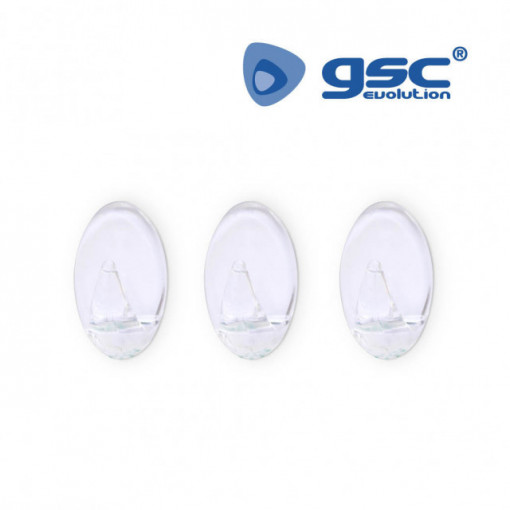 500010002 - 8433373010512 Pack 3 Cabides adesivos transparentes