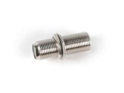 Adaptador "F" fêmea - fêmea Com rosca pequena e comprimento 27mm - Não inclui porca nem anilha (caixa plástica profissional de 50 uds.)