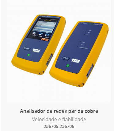 Analisador de Redes Par de Cobre Cat 6A DSX-602 (c' adaptadores de canal e link permanente)