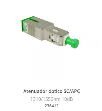 Atenuador óptico 1310/1550nm "SC/APC" 10dB