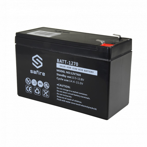Bateria recarregável - Tecnología chumbo ácido AGM - Tensão 12 V - Capacidade 7.0 Ah - 93.5 x 151 x 65 mm / 2100 g - Para backup ou utilização directa