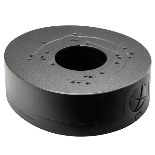 Caixa de conexões - Para câmaras dome - Apto para uso no exterior - Instalação em tecto ou parede - Cor preto - Passador de cabos