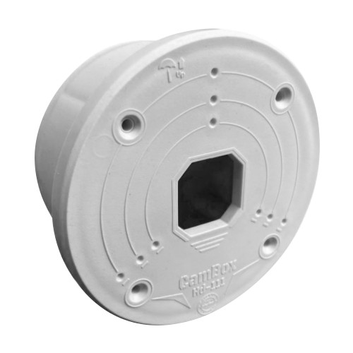 Caixa de conexões para câmaras domo - Cor branco - Fabricada em plástico