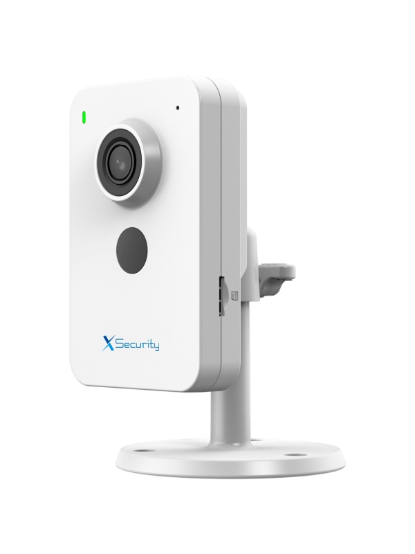 Câmara Cubo IP X-Security - 4 Megapixel (2560x1440) - Lentes 2.8 mm | Deteção de pessoas e veículos - LED IV 30m | Microfone e altifalante incorporados - Wi-Fi 6 | Ranhura para cartão Micro SD | PoE - Impermeável IP67