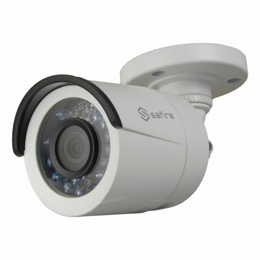 Câmara HDTVI Safire 1080p (25FPS) - Power Over Coaxial (PoC Safire) - 2Mpx High Performance CMOS - Lente 2.8 mm (103º) - IR LEDs Alcance 20 m - Menu OSD remoto desde DVR