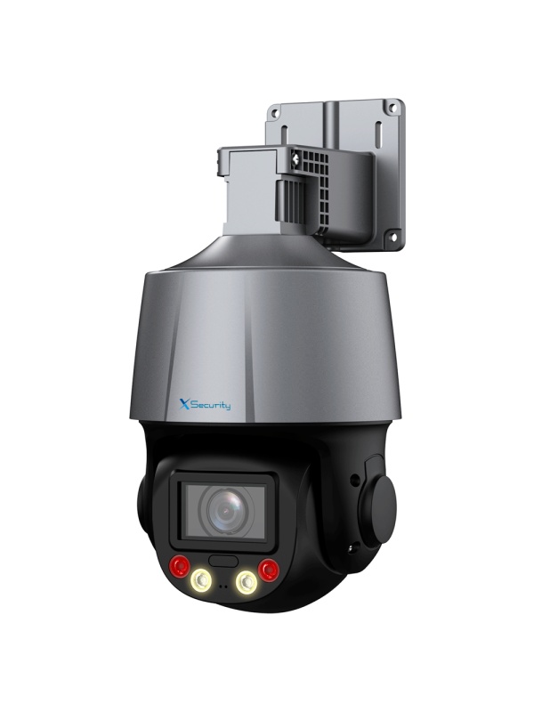 Câmara X-Security IP PTZ 4 Gama Mpx Pro - Lente varifocal 2.7~13.5 mm (zoom ótico 5x)) - Dual Light | Alcance IV 50 m | Luz branca 30 m - IVS (Proteção do perímetro) | SDM 3.0 - Microfone e altifalante | Sirene e luz dissuasora - IP66 | PoE | MicroSD