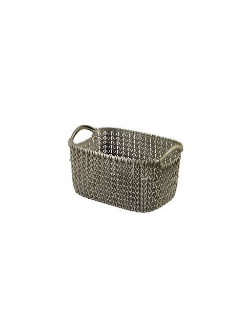 Cesta em malla rectangular XS ~3L marrón