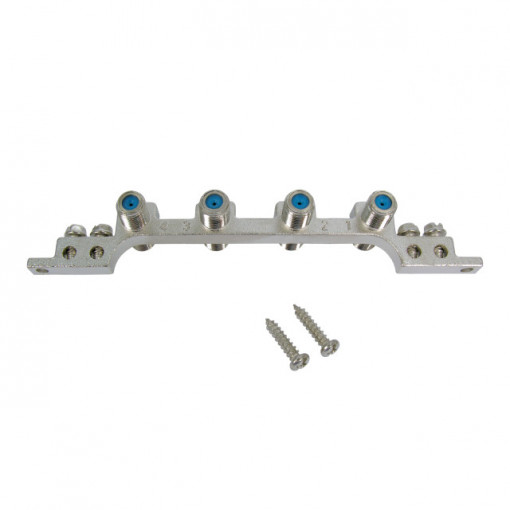 Chassis RG-CC para CATV "F"-"F" fêmea - 4 conectores/ligações