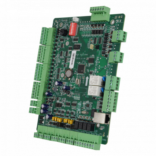 Controladora de acesso biométrico - Acesso por impressão digital, facial, cartão ou código pin - Comunicação TCP/IP | eHome | ISAPI | OSDP - 4 entradas Wiegand 26 e 4 RS485 - Saída de relay para duas portas - Software Safire Control Center