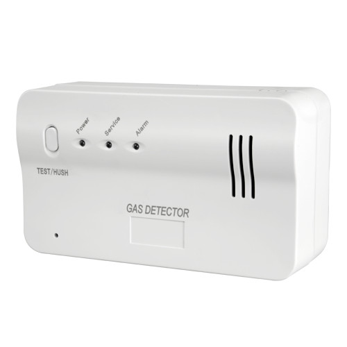 Detector de gás - Unidirecional - Sem fios 868 MHz / Antena interna - Alarme 85 dB - Butano, propano, metano e gás natural - Alimentação 230VAC