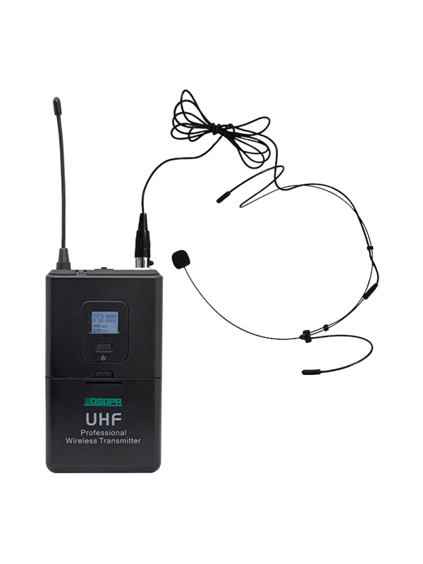 Microfone de cabeça - UHF - Controlo de volume - Até 8h de autonomia - Compatível com recetor DSPPA-D5815