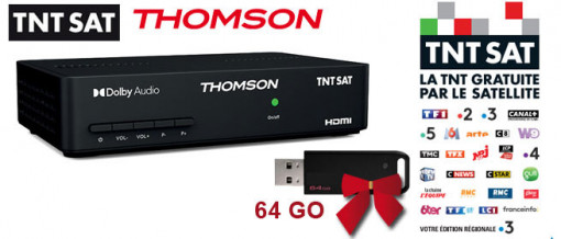 Recetor Satélite TNTSAT canais franceses Thomson THS806