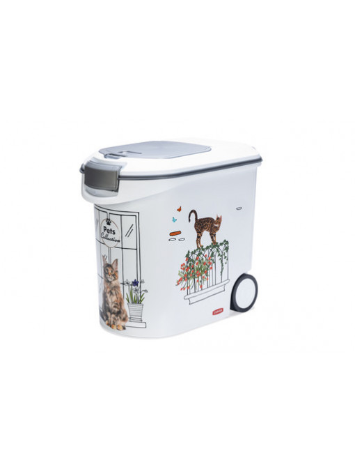 Recipiente para comida de 12Kg com rodas para gatos
