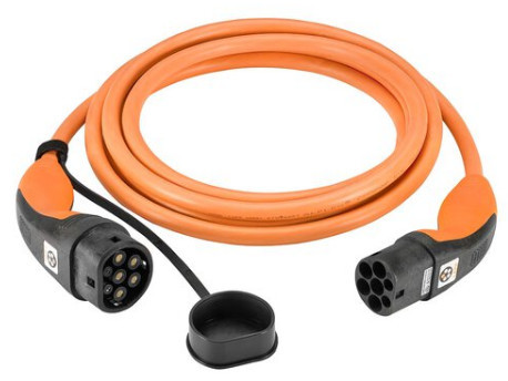 Soft standard charging cable (up to 11 kW) orange, type 2, 20a, three -phase, 5 m