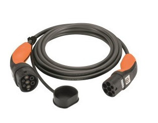 Soft standard loading cable (up to 22 kW) black, type 2, 32 A, three -phase, 7 m