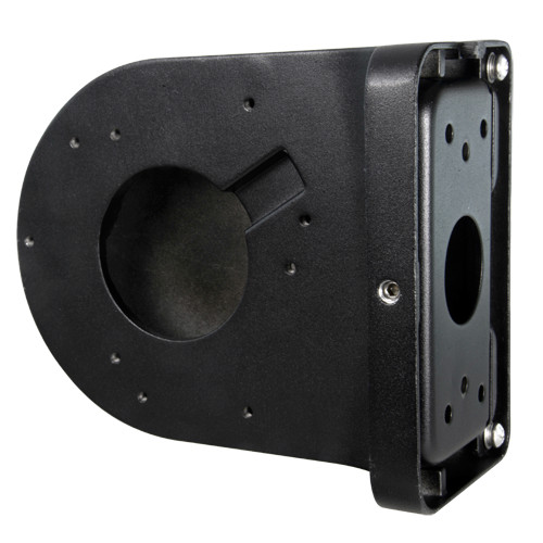 Suporte de parede - Para câmaras dome - Apto para uso no exterior - Cor preto - Carga máxima 1Kg - Passador de cabos