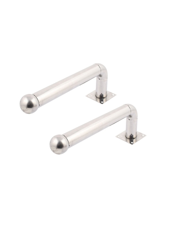 Suporte para barreira modelo L - 2 unidades - Aço inoxidável - Compatível com detectores de 2 feixes - Compatível com AB-60 - 30cm