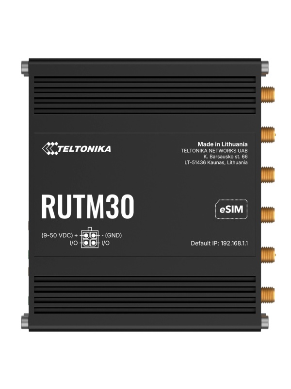 Teltonika Router 5G Industrial - 5G Sub-6Ghz SA/NSA - Dual SIM - Wi-Fi 5 - eSIM - 2 puertas Ethernet RJ45 Gigabit