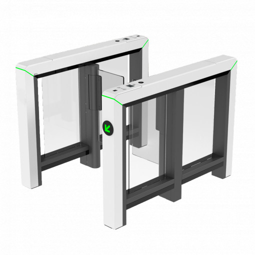 Torno de acceso bidireccional - Portillo con barrera acrílica plegable - Tiempos, alarmas y modos de apertura - Ancho de paso 650 mm | 10.000.000 ciclos - Fabricado en acero SPCC - Compatible con sistemas de terceros
