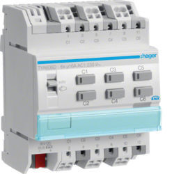 TYA606D - Actuador bin./est 6 canais 16A Cap KNX-S HAGER EAN:3250616059795