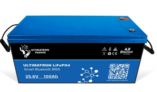 UBL-24-100S - Ultimatron bateria de lítio 25,6 V 100 Ah LiFePO4 Smart BMS com Bluetooth