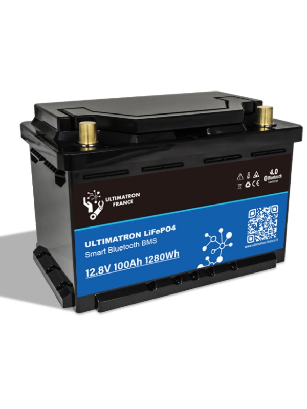 ULS-12-100-LN3 - Bateria de lítio Ultimatron 12,8 V 100 Ah LiFePO4 LN3 Smart BMS para assento com Bluetooth