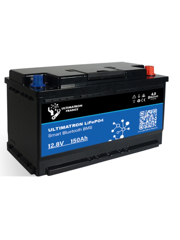 ULS-12-150 - Bateria de lítio LiFePO4 150 Ah 12 V sob o assento - Bluetooth - BMS - Ultimatron