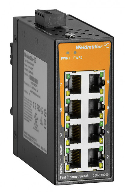 Weidmuller SWITCH IE-SW-EL08-8TX - 8 portas, , sem gestão, Fast Ethernet 2682140000