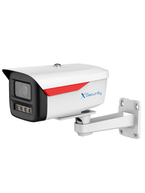 X-Security Câmara IP Bullet com suporte Wizcolor - 4 Megapíxel (2688x1520) | Sensor 1/1.8" F1.0 - Lente 3.6mm / LED branco 50m - WDR 120dB | Microfone embutido - WizSense, com classificação de pessoas e veículos - MicroSD 256GB | IP67