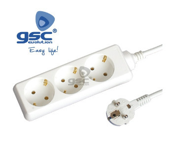 000000000 - 8436021940001Base múltipla 3T (3x1,0mm) 1,5M Branco