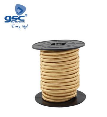 003902996 - 8433373029965Cabo têxtil 10M (2x0,75mm) Dourado